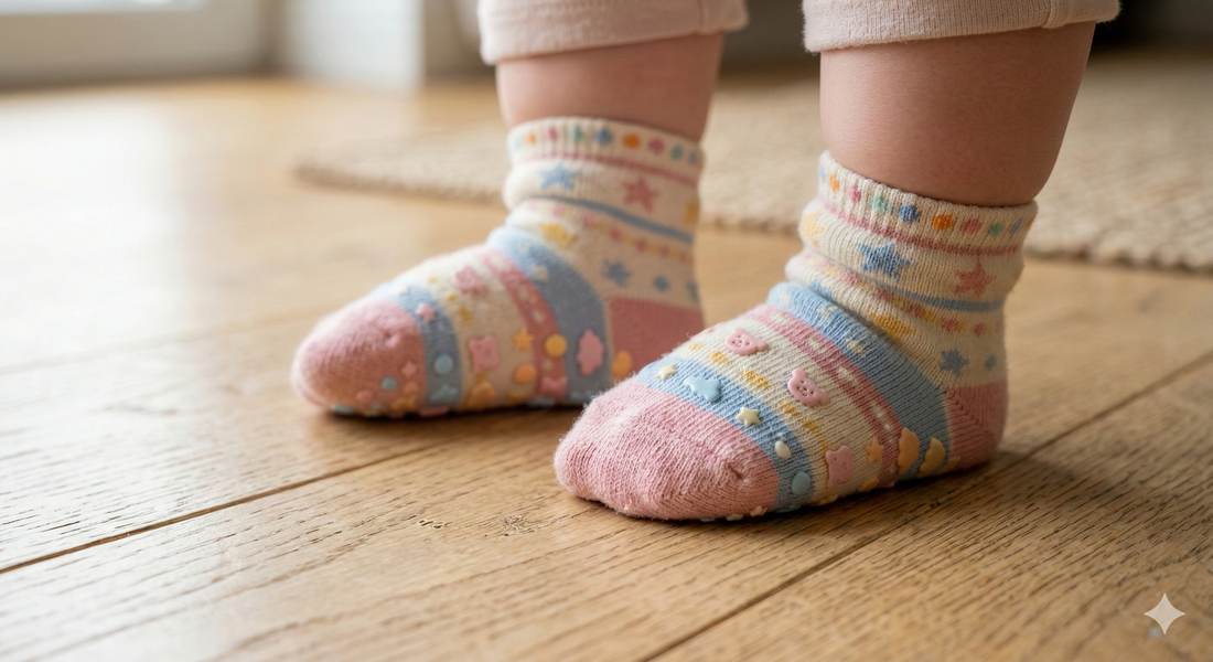 Chaussettes antidérapantes bébé : le guide complet 2025 - Blog CocoPlush